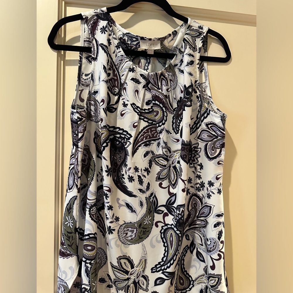 Loft Paisley Print Sleeveless Top